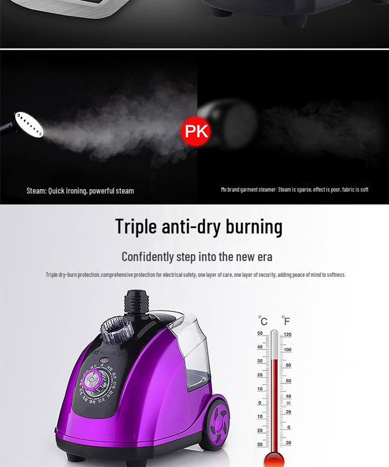 Portable Handheld Garment Steamer with Vertical Ironing for Wrinkle-Free Clothes