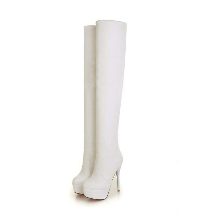 Knee Over Long Boots for Women 2026 Autumn and Winter Waterproof Platform Soft Leather Boots for Women