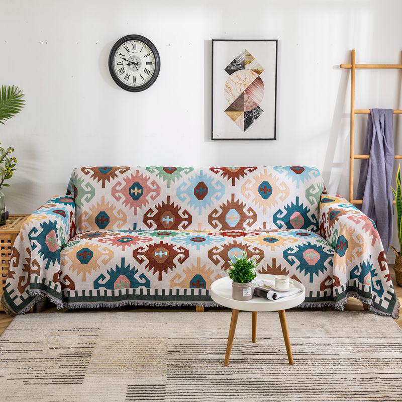 Nordic Double-Sided Full Cover Sofa Blanket and Cushion Cover Set