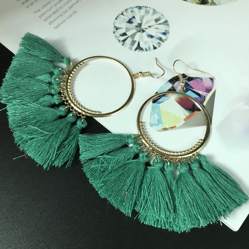 Boho střapcové náušnice - Trendy přehnané módní šperky