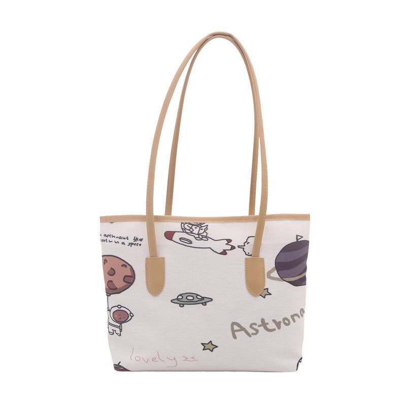 

Bags Women S Fashion Graffiti Printed Shoulder Handbag Large Capacity Portable Commuter Underarm Bag