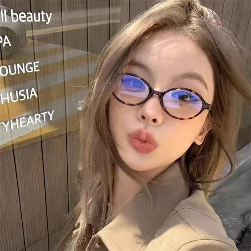 Yuan English art nerdy glasses, female bare face tortoiseshell glasses frames, men vintage myopia glasses, blue light blocking glasses