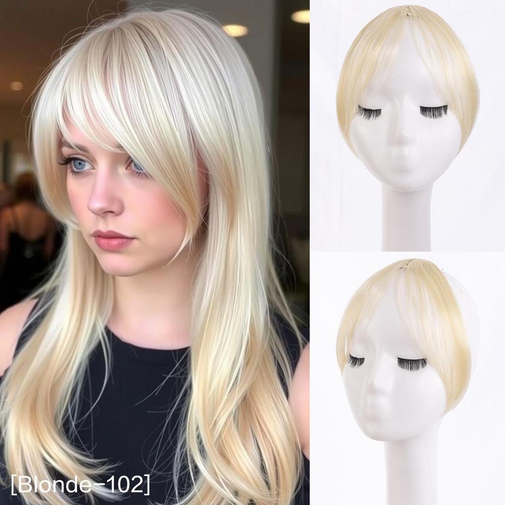 Black Blonde Red Grey Women's Synthetic Middle-Part Bangs Wig Natural Eight Side Bangs 5 Inch Black Brown Daily Wear Natural Fluffy