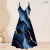 Women Plus Size Two Piece Set Marble Printed Short Sleeve Cardigan V Neck Strappy Flared Dress
