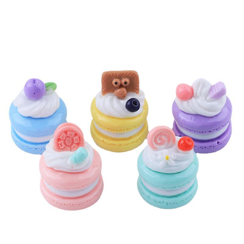 Macaron Cartoon 3D Cake Toy DIY Resin Charms for Crocs