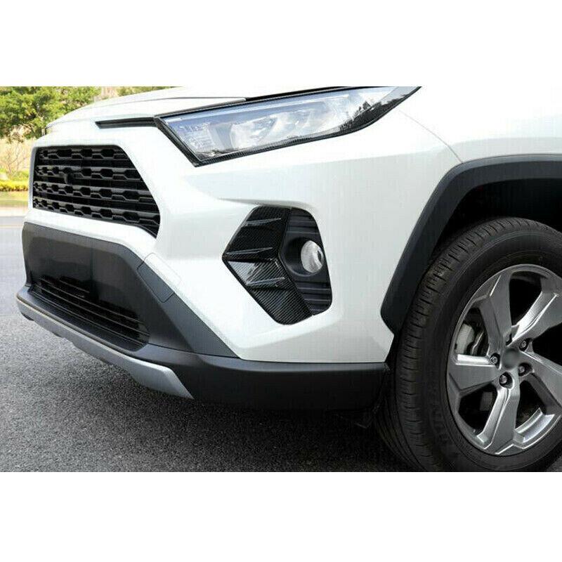 Front Fog Light Lamp Strip Cover 2PCS For Toyota RAV4 -2024 Carbon Fiber