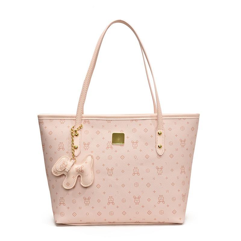 Cartoon printed portable tote bag, new fresh and sweet large-capacity shoulder bag, niche women's bag