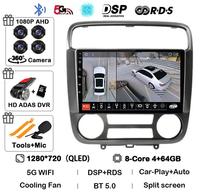Android 14 Carplay Auto for Honda Stream 2001-2004 MT/AT 2din Car Radio Stereo Multimedia Video Player Audio Navigation GPS WIFI