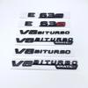 Glossy Black Letters ABS Emblem for Mercedes Benz E Series E43 E53 E63 E63S V8 Biturbo 4matic Car Fender Trunk W212 W213 Sticker LQ2