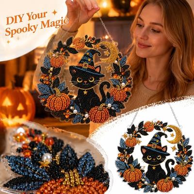 Kit Halloween Moon Pendant - DIY Hanging Ornament Set for Adults