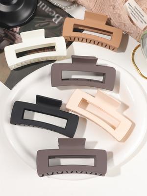 6 Stück Neutrale Farben 4,1 Zoll Große Haarspangen für Frauen Dünnes Dickes Haar,Große Matte Bananenclips,Starker Halt Kieferclips