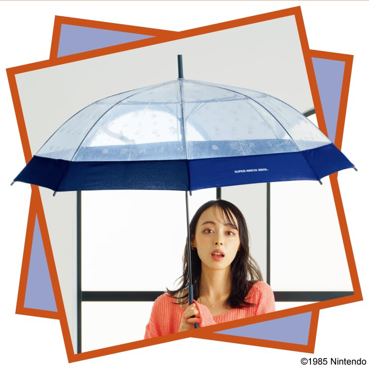 Super Mario Logo Text 60cm Character Nintendo Wpc. [Vinyl Umbrella] Bros. Saxophone, Ribs, Large, Men's/Women's, Game, Collaboration, Cute, Men/Women,