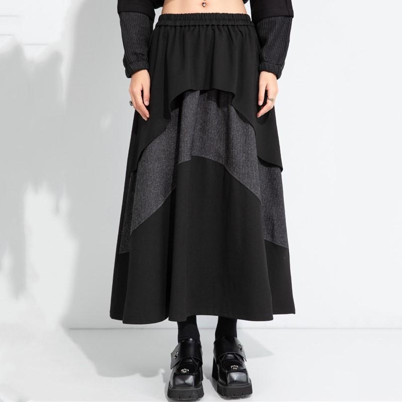 

Большие размеры Высокая талия винтаж Весна осень зима повседневная свободная длинная для женщин юбки женская юбка M