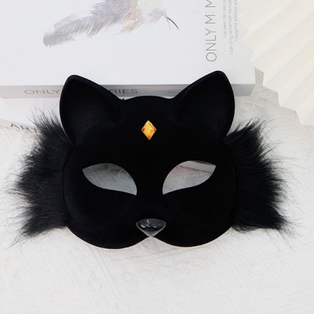 Plush Fox Cat Mask Realistic Furry Fox Mask Cosplay Party Mask Fluffy For Costume Parties Halloween Carnivals