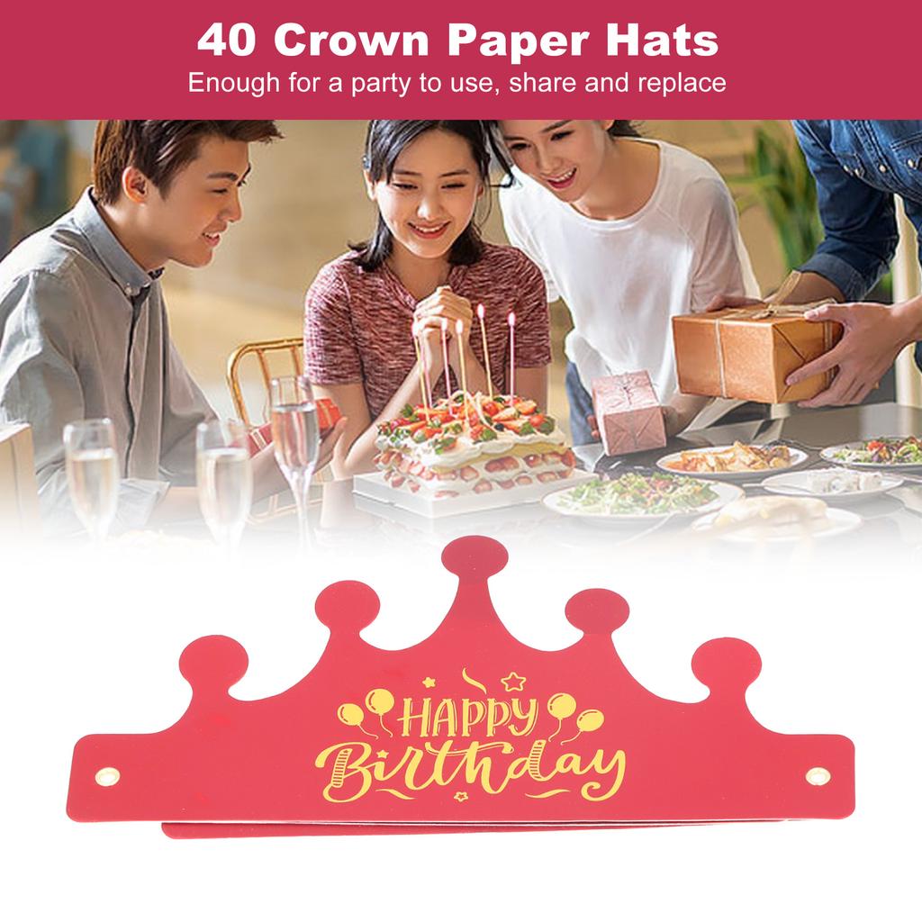40pcs Paper Crowns Cute Shape Small Compact Attractive Decorative 22.5x11.5cm Birthday Crowns for Graduations