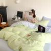 3pcs Skin Friendly 100% Cotton Duvet Cover Set Soft Comfortable Bed Sets Customizable Sizes Solid Color Comforter Cover No Sheet