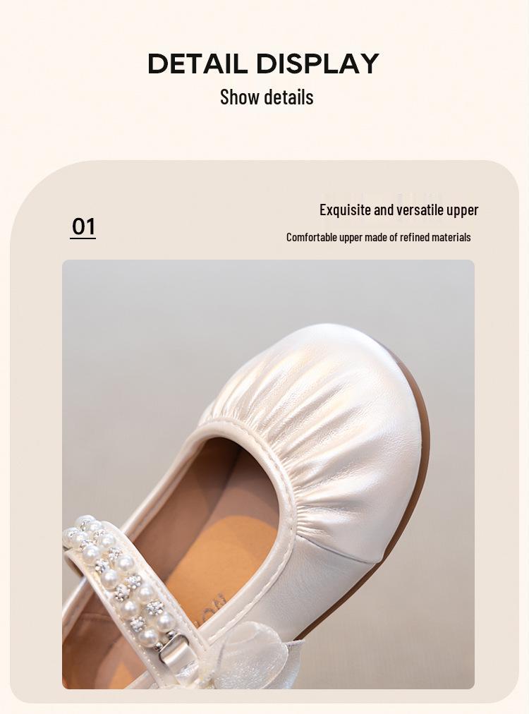 Autumn 2026 Girls' Korean Style Princess Flats - Versatile, Soft Sole Leather Shoes