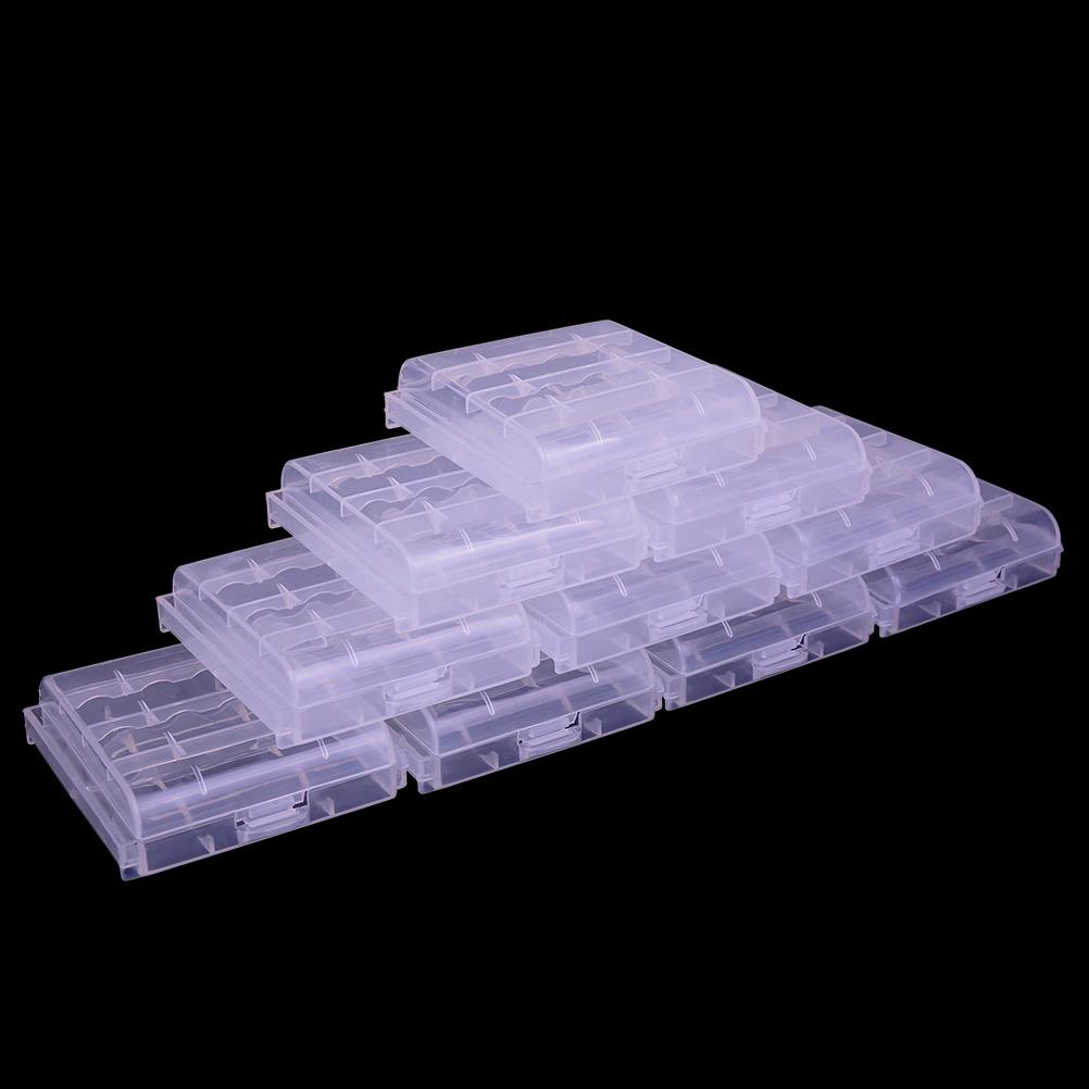 10X Plastic Case Holder Storage Box Cover For Rechargeable Aa Aaa Batteries