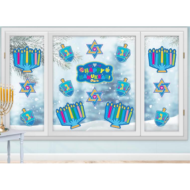 Izzy n Dizzy Hanukkah Cutouts, Happy Hanukkah and Happy Chanukah Holiday Party Decoration (34 Piece)