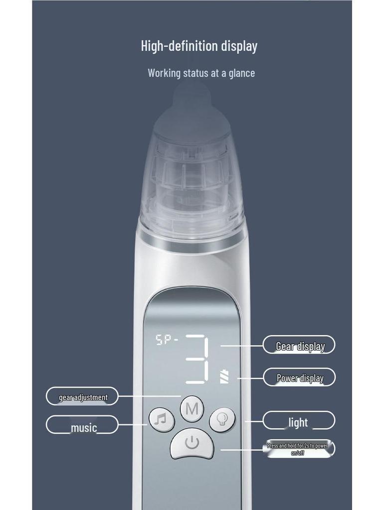 Silicone Electric Baby Nasal Aspirator - Safe Snot and Booger Cleaner