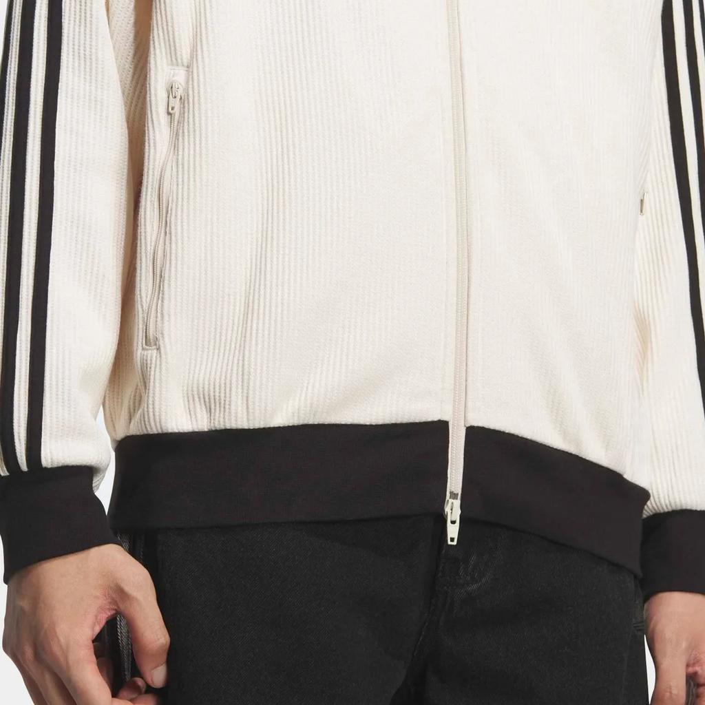 adidas Originals Waffel Reißverschluss Streifen Logo Locker Langarm Jacke Unisex Jacken KQ6864