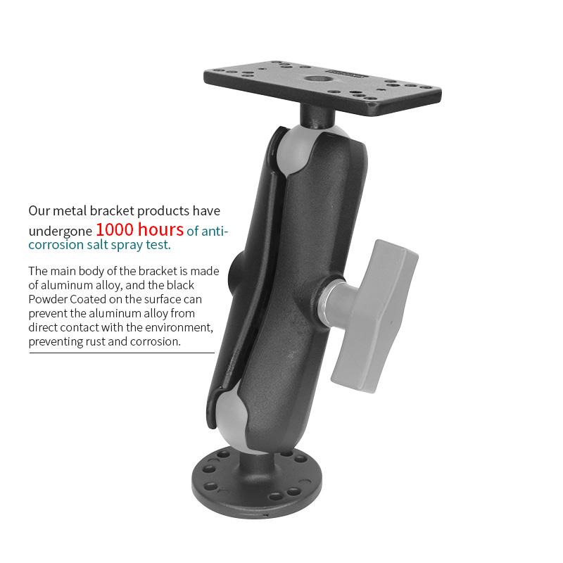 1.5" Ball Fishfinder Mount and Universal Mounting Plate with 15cm Double Socket Arm for Boats/kayak  Compatible with Garmin