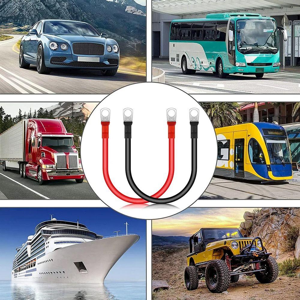 Black Red Silicone Wire With Lug Terminal Cable  For Car Battery Series and Parallel, UPS, Inverter