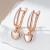 Minimalist Style  Rose Gold Color Heart Drop Earrings For Women Trendy Jewelry Party Wedding Accessories Fine Jewelry