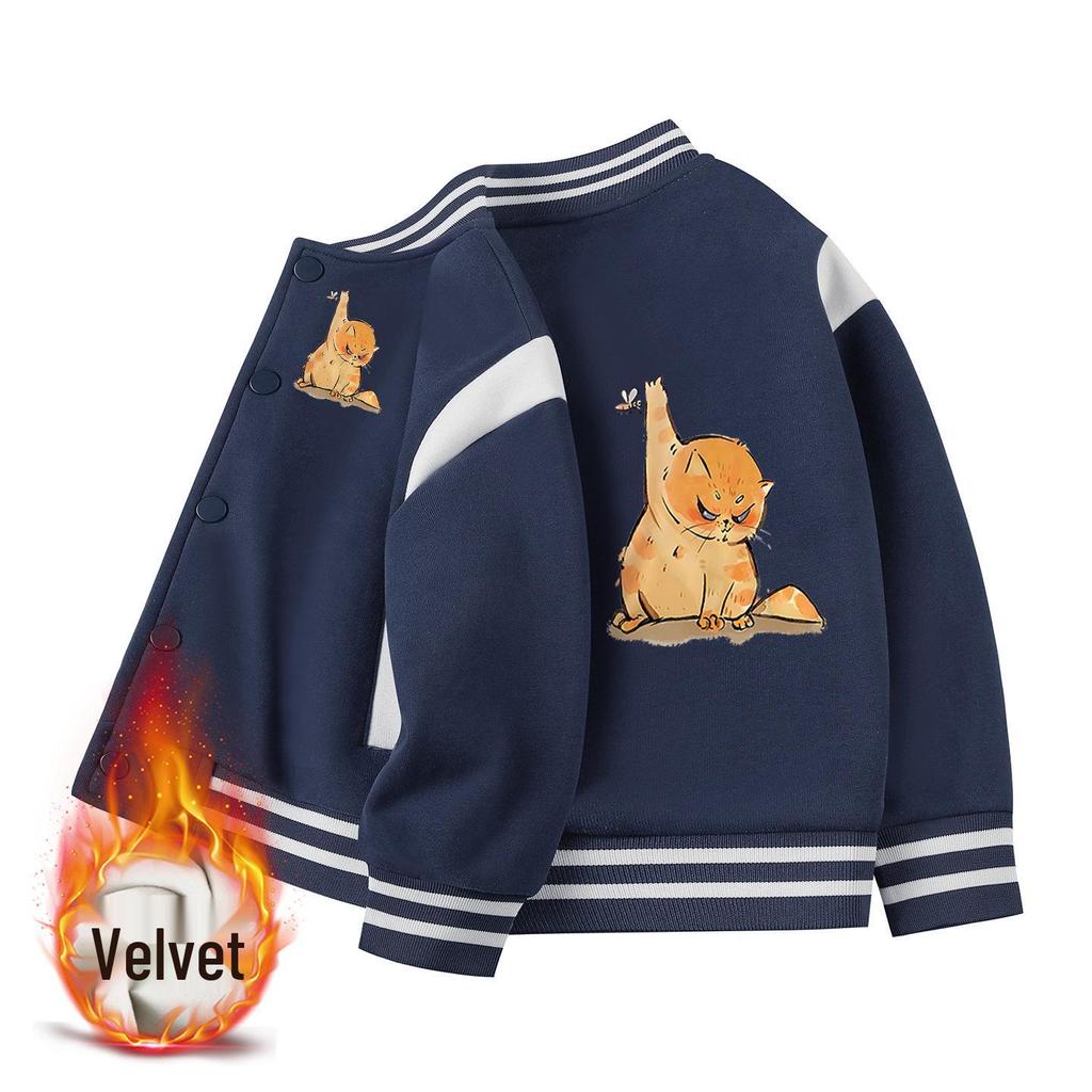 Children's Autumn/Winter Baseball Jacket - 2026 New Thickened Casual Outerwear for Boys and Girls.