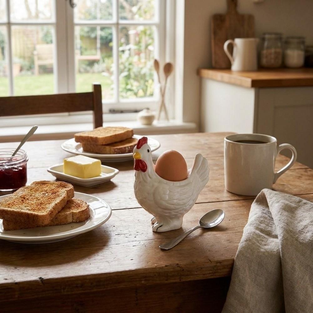 Chicken Shape Ceramic Egg Cup Cartoon 3D Chick Egg Cup Cute Boiled Egg Stand Tabletop Display