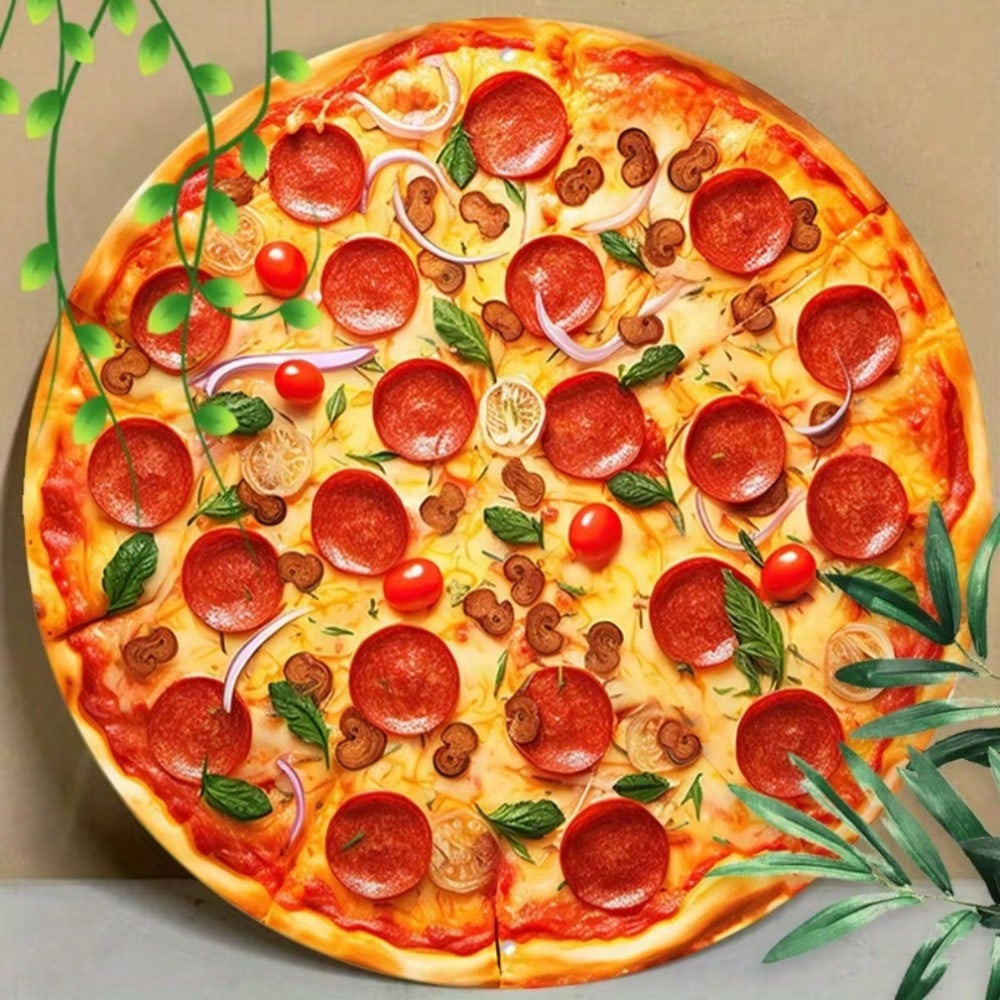 

8 inch Pizza Round Metal Sign, Aluminum Wall Art Decor for Cafe Kitchen Garage, Rustproof Food Lover Gift 20x20 білий