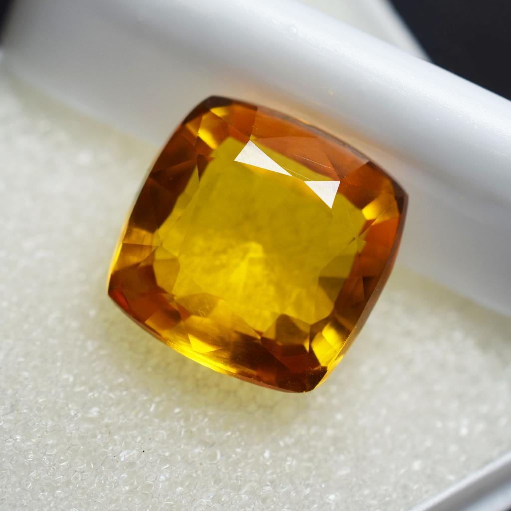 8.10 Carat Natural Orange Sapphire Square Cushion Cut CERTIFIED Loose Gemstone AM-685
