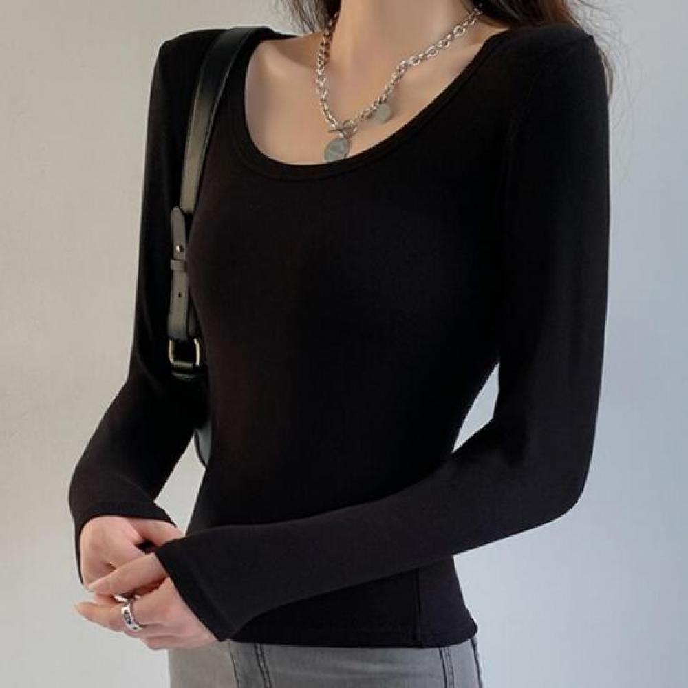 New Arrivals Open Run Women Round Neck Slim FiT Long Sleeve T shirT