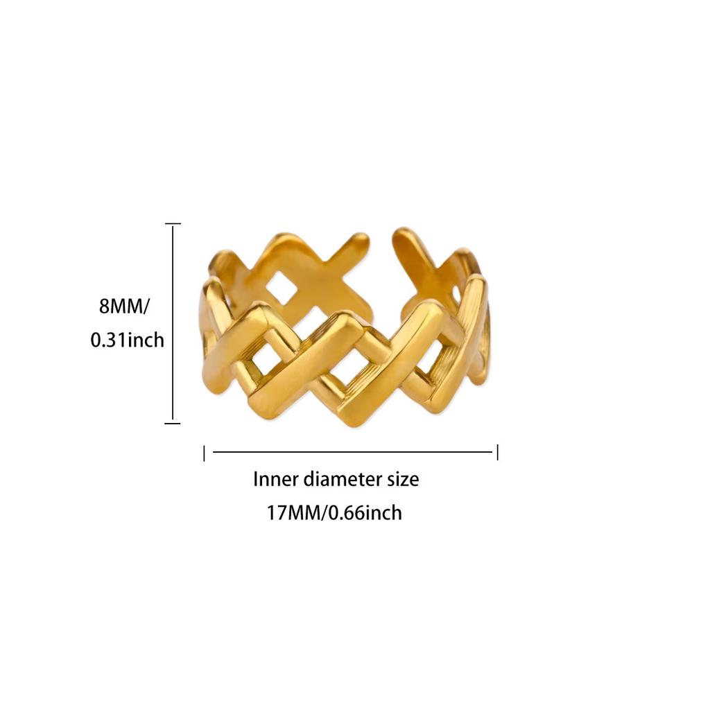 Titanium Steel Jewelry Starfish Shell Ring Women's Stainless Steel Wide-faced Jewelry Simple High-end Ring