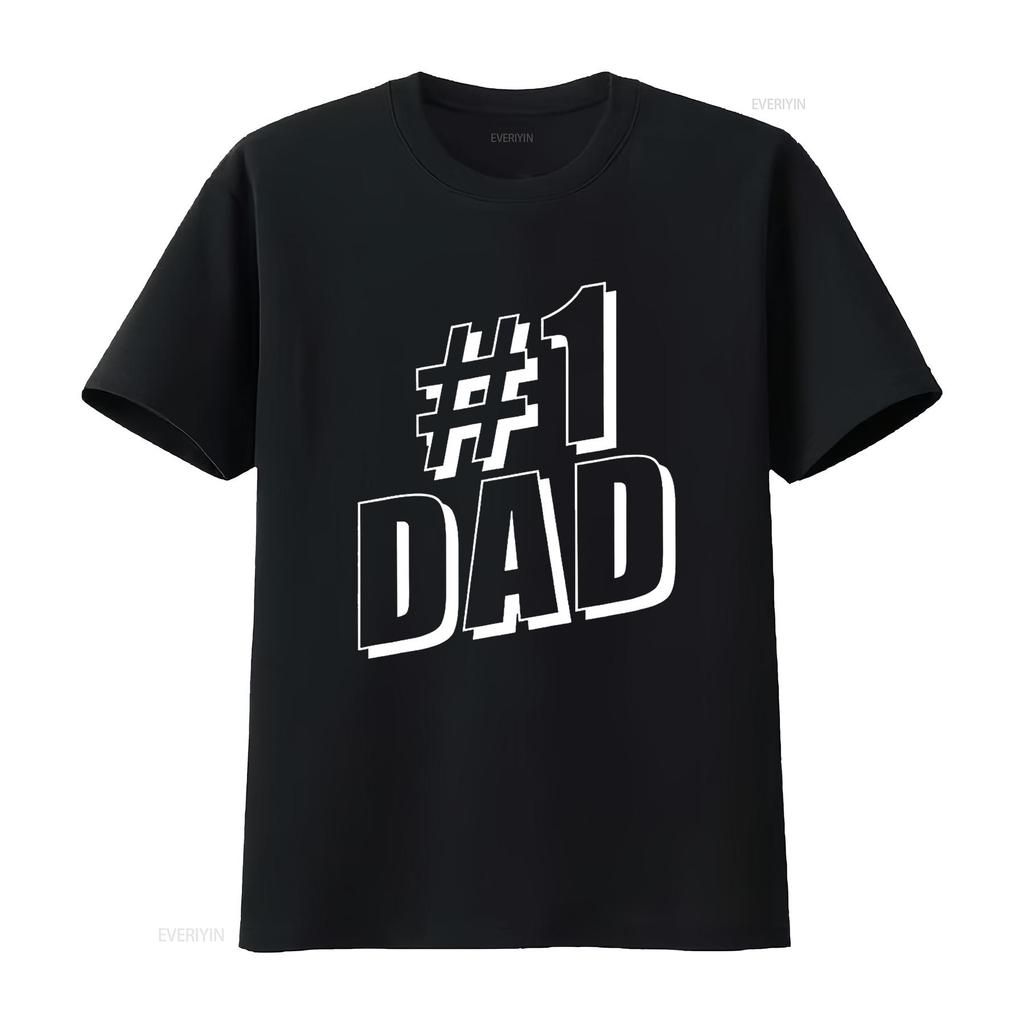 1 Dad Number One Father S Day T Shirt Vintage Washed Streetwear Designer Clothes Soft Unisex Comfortable Top For Everyday Wear