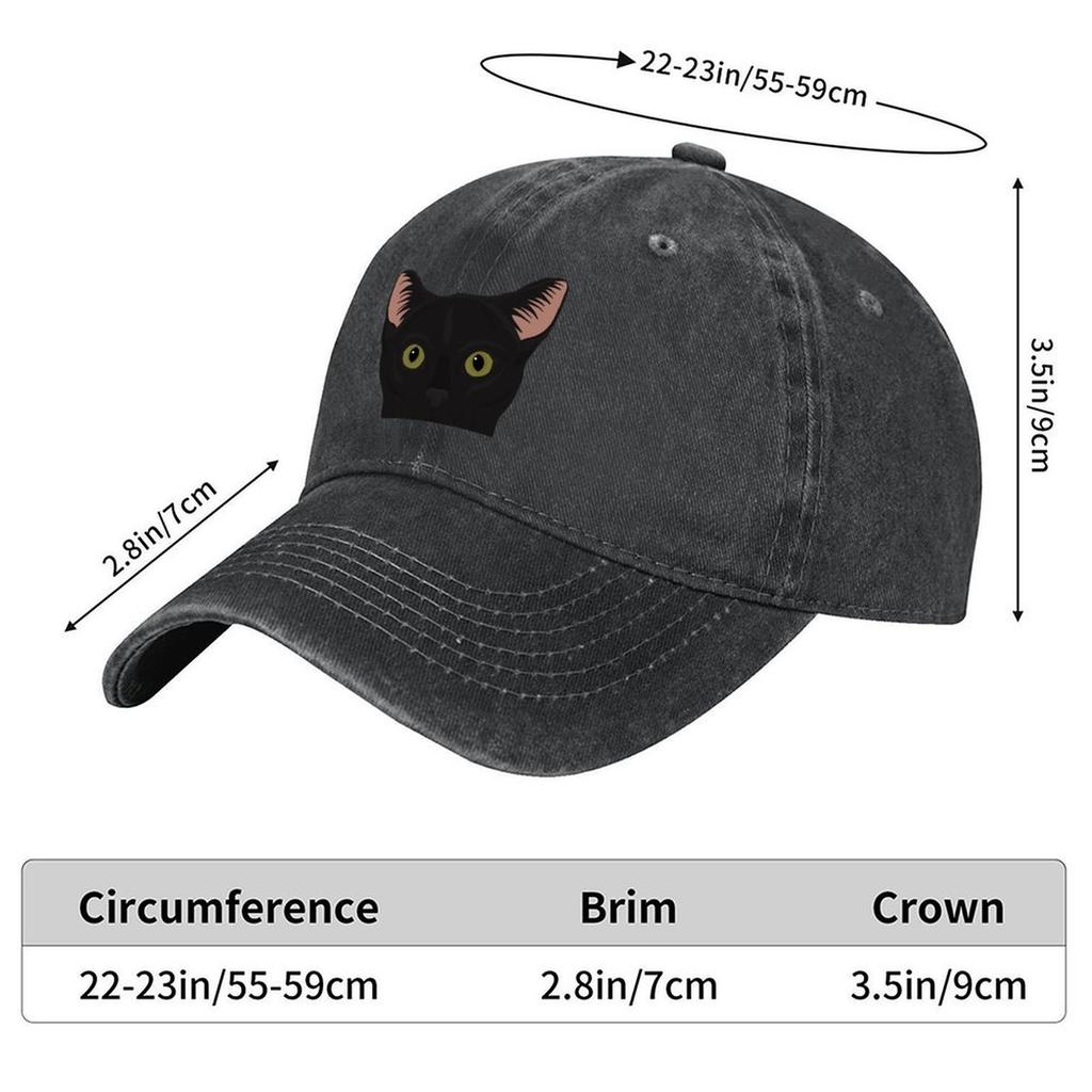 2026 Curious Black Cat - Green Eyes Black Nose Baseball Cap Designer Hat Icon |-F-| Tactical Cap Golf Wear Men Women's