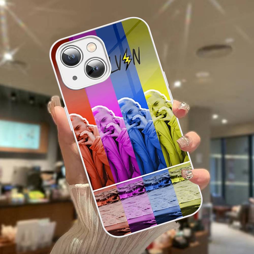 Vintage Beliebter J-J B-Balvin Sänger Für IPhone 14 13 12 Mini 11 Pro XS Max X XR 14 Plus Gehärtetes Glas Cover