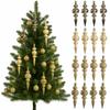 16Pcs 16Pcs/Box Christmas Hanging Balls Special Shaped with Hanging Rope Christmas Tree Ornaments Multi-functional Gold Powder