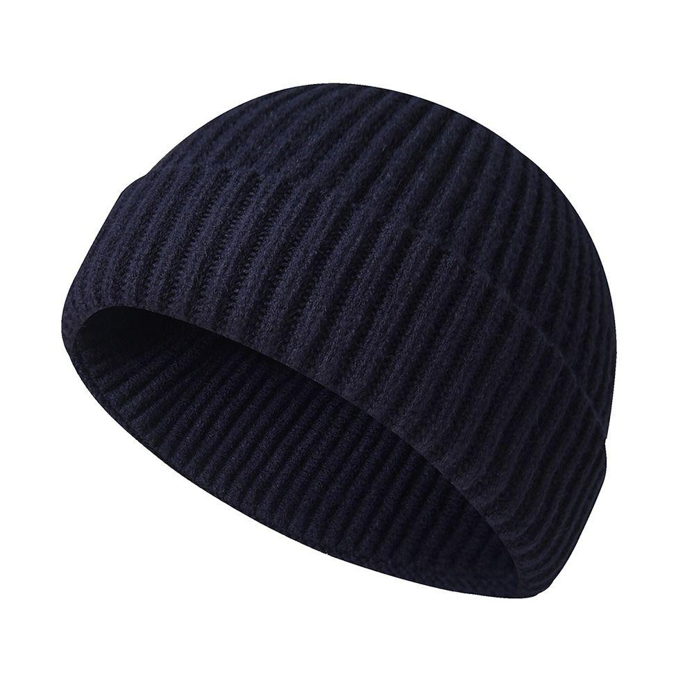Slouchy Cuff Beanie Plain Winter Warm Hats Unisex Skull Ski Cap  for Men Women