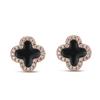 Diamond Inlaid Four-Leaf Clover Earrings: Chic, Elegant, and Trendy 2025 Style for Women.