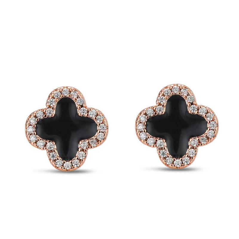 Diamond Inlaid Four-Leaf Clover Earrings: Chic, Elegant, and Trendy 2025 Style for Women.