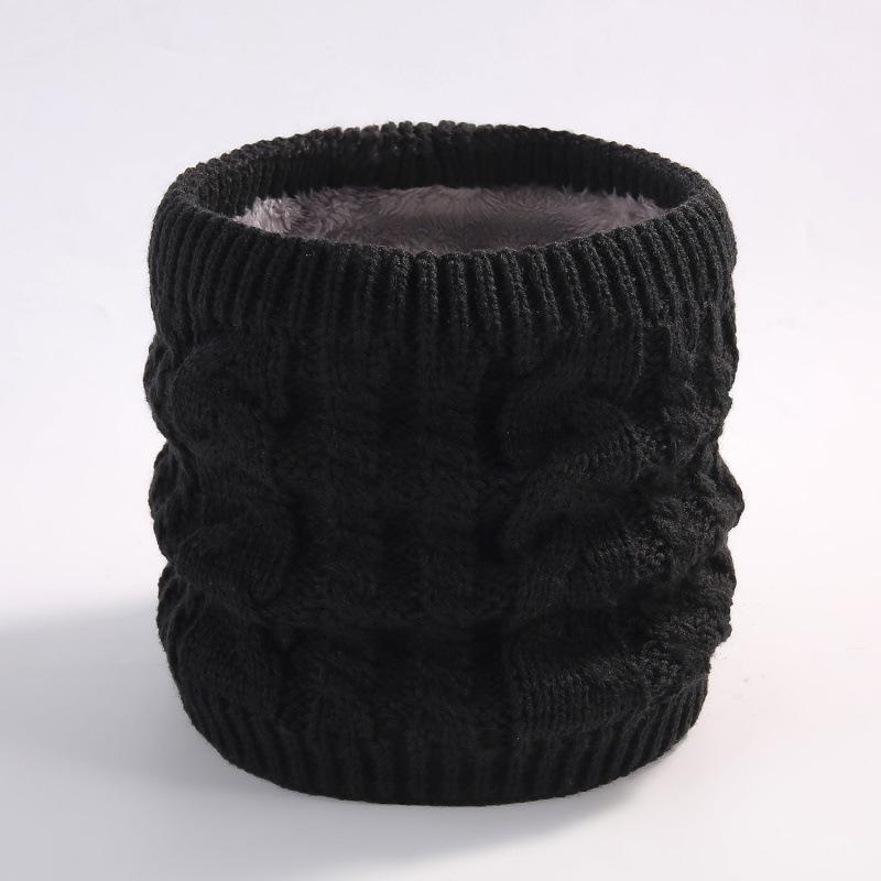 Autumn and winter scarf, couple versatile knitted wool plush solid color winter warm neck cover