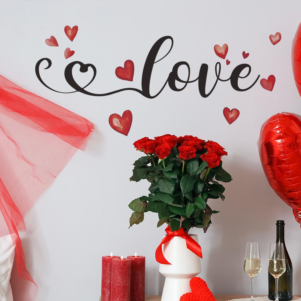 Valentine's Day Bedroom Living Room Entrance Hall Home Background Beautification Wall Stickers