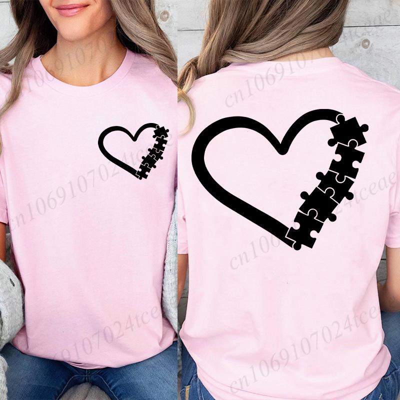 Autismus Awareness T-Shirt für Damen Autismus Mama Geschenk Sonderpädagoge Kurzarm-T-Shirts ASD Kleidung Puzzleteil Shirt