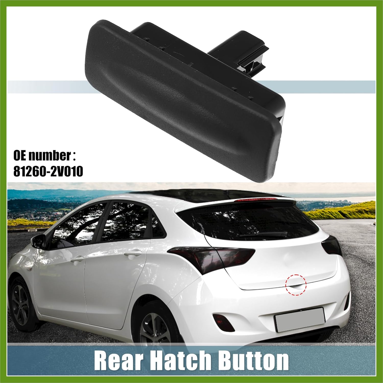 

81260-A5000 Ручка-кнопка открытия крышки багажника (хлопушки) для Hyundai Elantra GT 2013-2017 Черная Запасные части