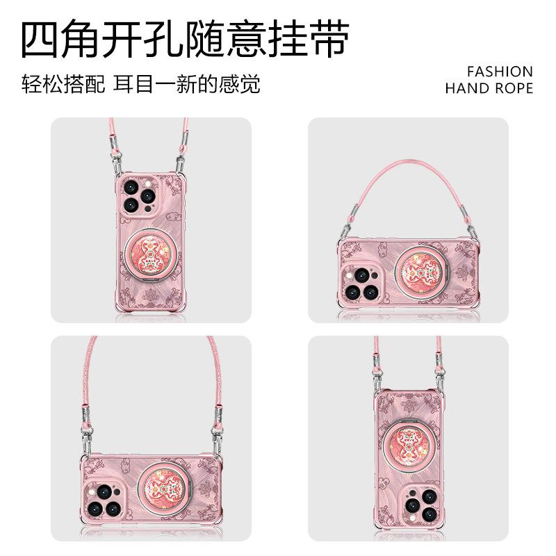 Xiangyun gourd is suitable for Apple 13Pro mobile phone case 17 bracket 16 with lanyard 15p anti-drop 14 advanced 13 women