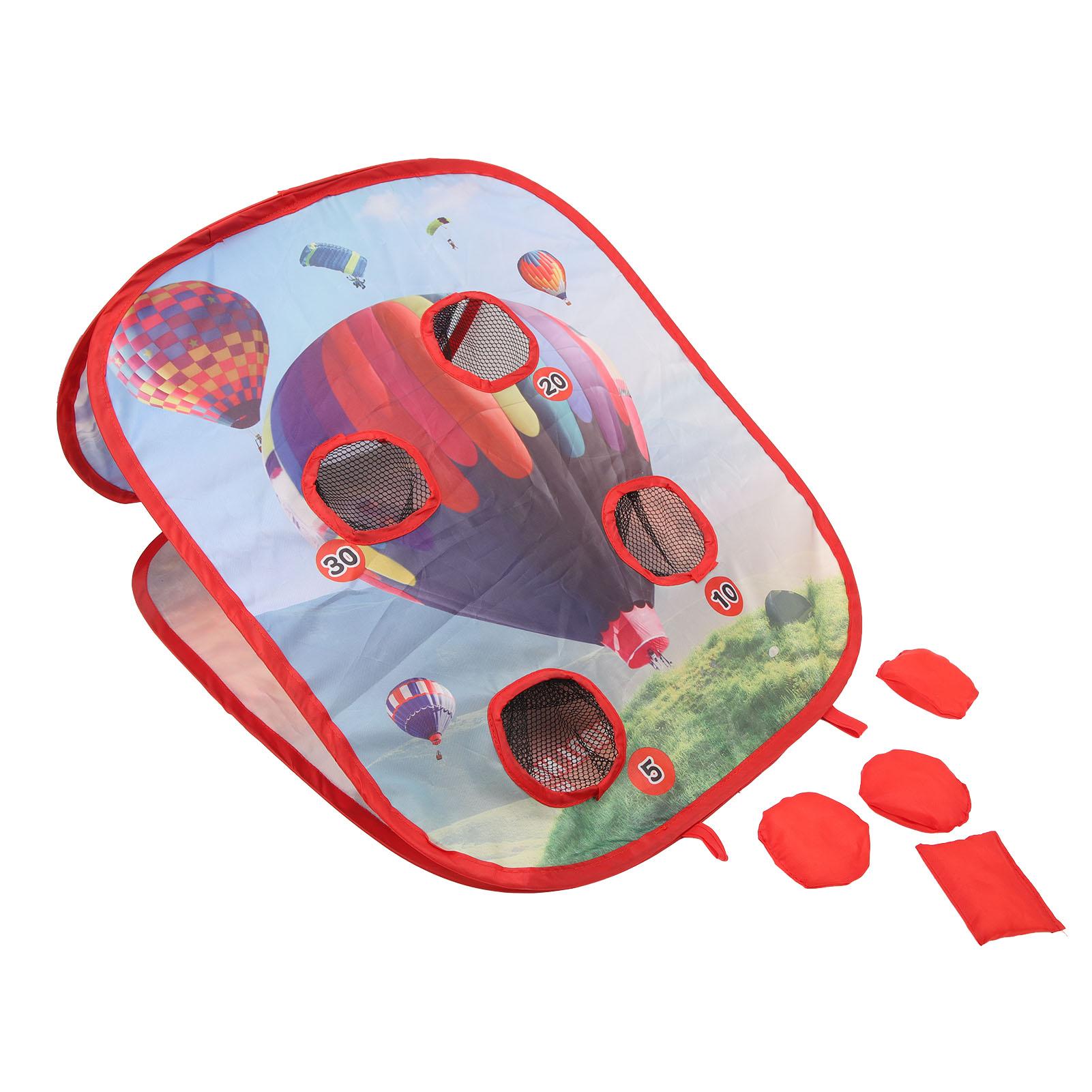Bean Bag Toss Game Toy Portable Collapsible 4 Holes Cornhole Bounce Bean Bag Toss Outdoor Games Kit for Kids