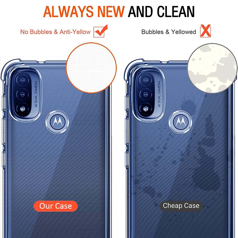1.5MM Thick Air-Bag Clear Case For Motorola Moto E20 E30 E40 E22 E22i E22s E32 E32s E6 Play E6s E7 Plus E13 E7Power Cover Coque