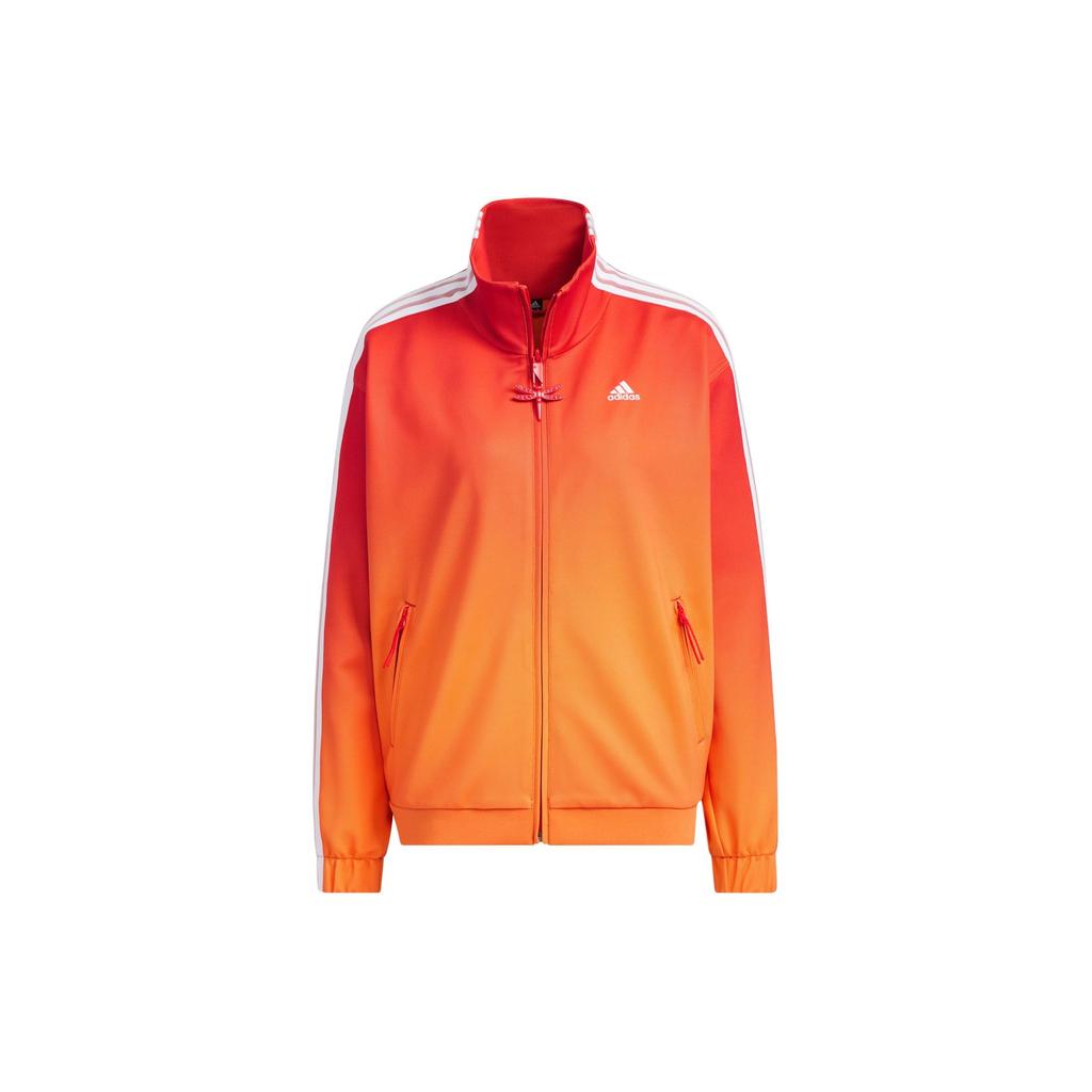 Adidas X Qi Baishi Collaboration SS24 Side Stripe Half High Neck Zipper Long Sleeve Jacket Women Jacket Light-Crimson White JG8770