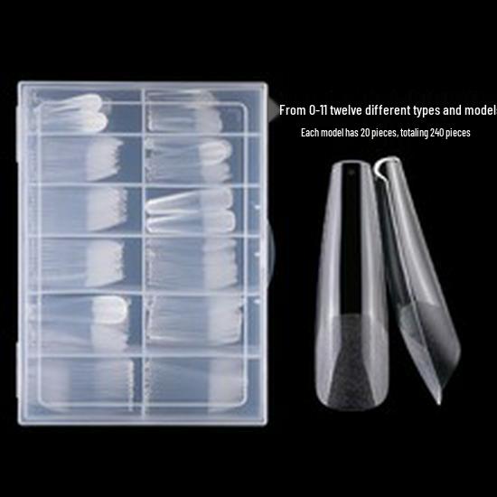 240PCS Half Matte XXL Trapezoid Square False Nail Tips